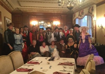 Here is the group that joined us for our western themed dinner party event. This Hotel near durham nh hosts themed dinner parties and murder mystery events all year long.