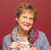 This is lynda simmons, our etiquette instructor that hosts etiquette events at our hotel dover nh. Lynda is holding a cup of tea.