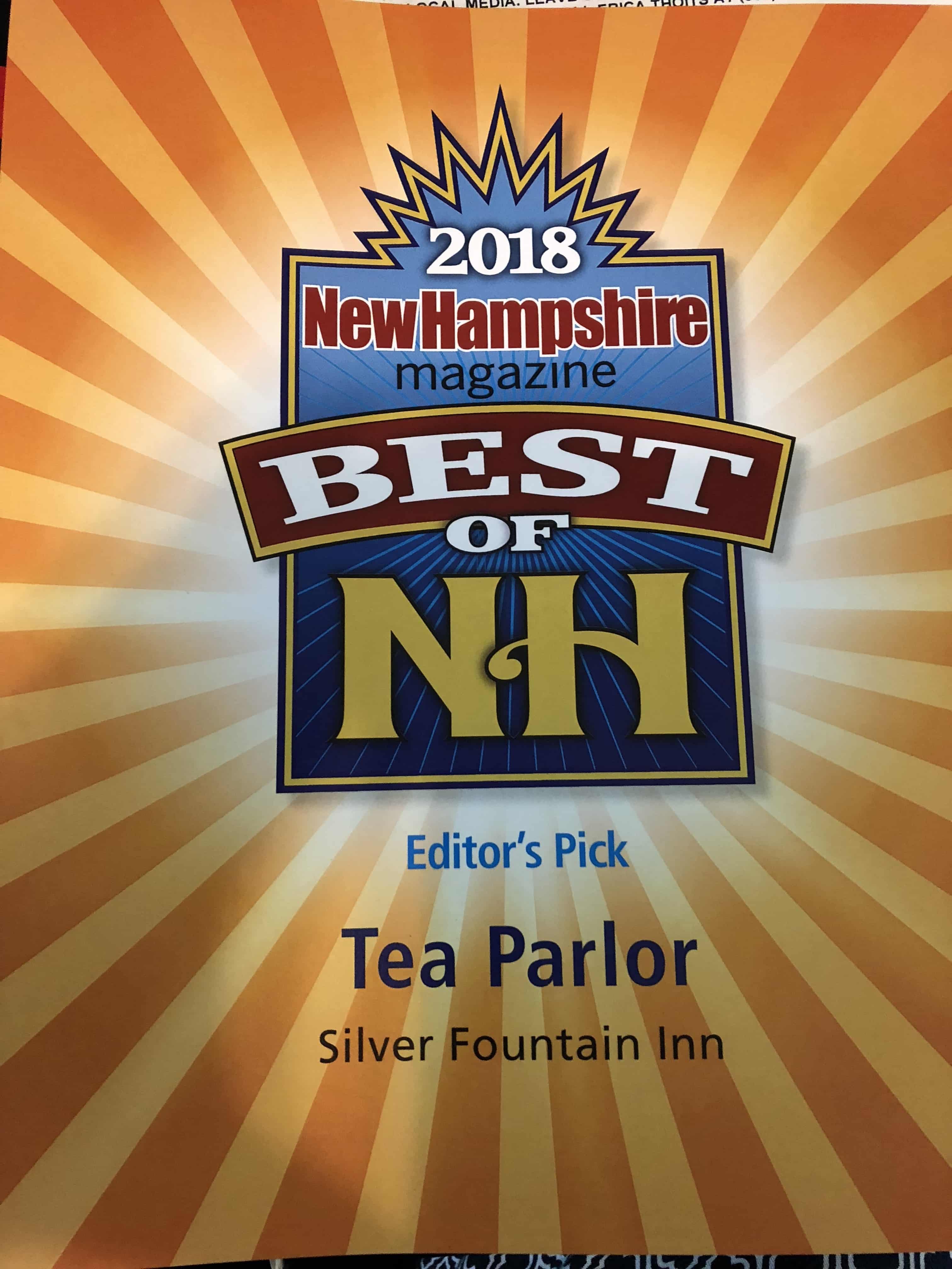 Best tea Parlor in NH 2018 New Hampshire Magazine The Silver Fountain Inn & Tea Parlor