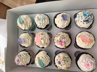 Here is a box of fabulous multicolored cupcakes at our Portsmouth NH wedding venue.