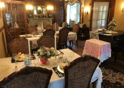 Here is another angle of the inside of the tea parlor. This one of the best things to do near portsmouth nh. This image shows numerous tables set and ready for our guests to enjoy the experience.